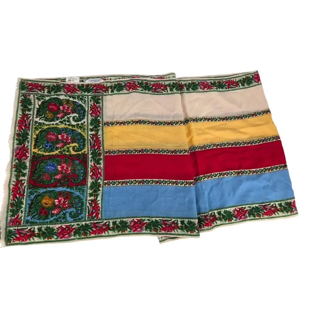 Scarf Made for the Met Russian Schawl Pattern 100% Wool Bold Floral Geometric